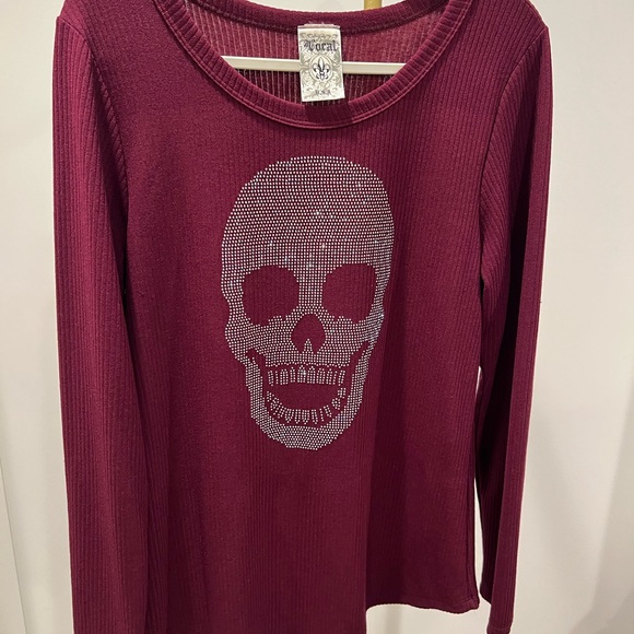 NWOT Vocal Maroon Long Sleeve Top - Picture 1 of 5